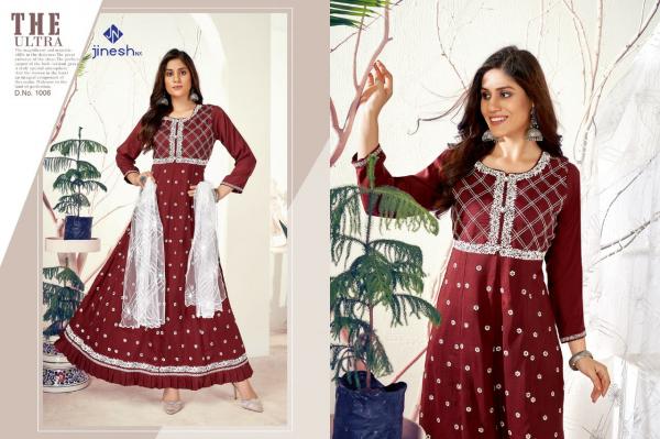 Jinesh Nx Rimzim Silk  Designer Wear Kurti With Dupatta Collection